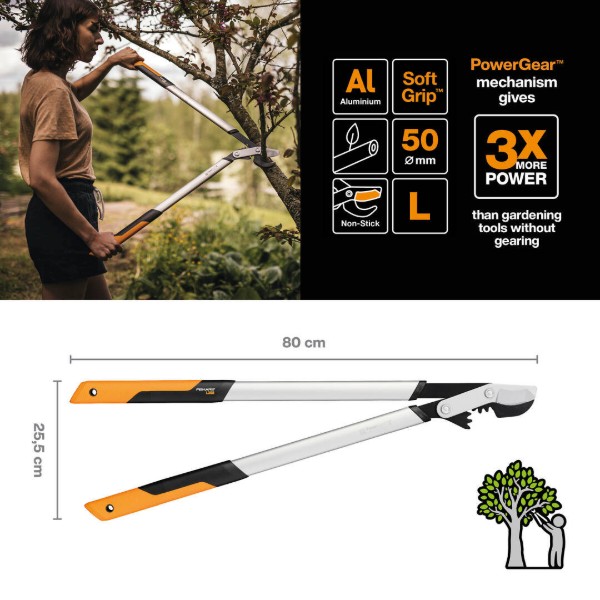 Фото - Сучкоріз Fiskars PowerGear ХL (1020188)